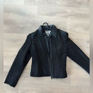 Marvin Richards Black Woven Leather Jacket Size Large